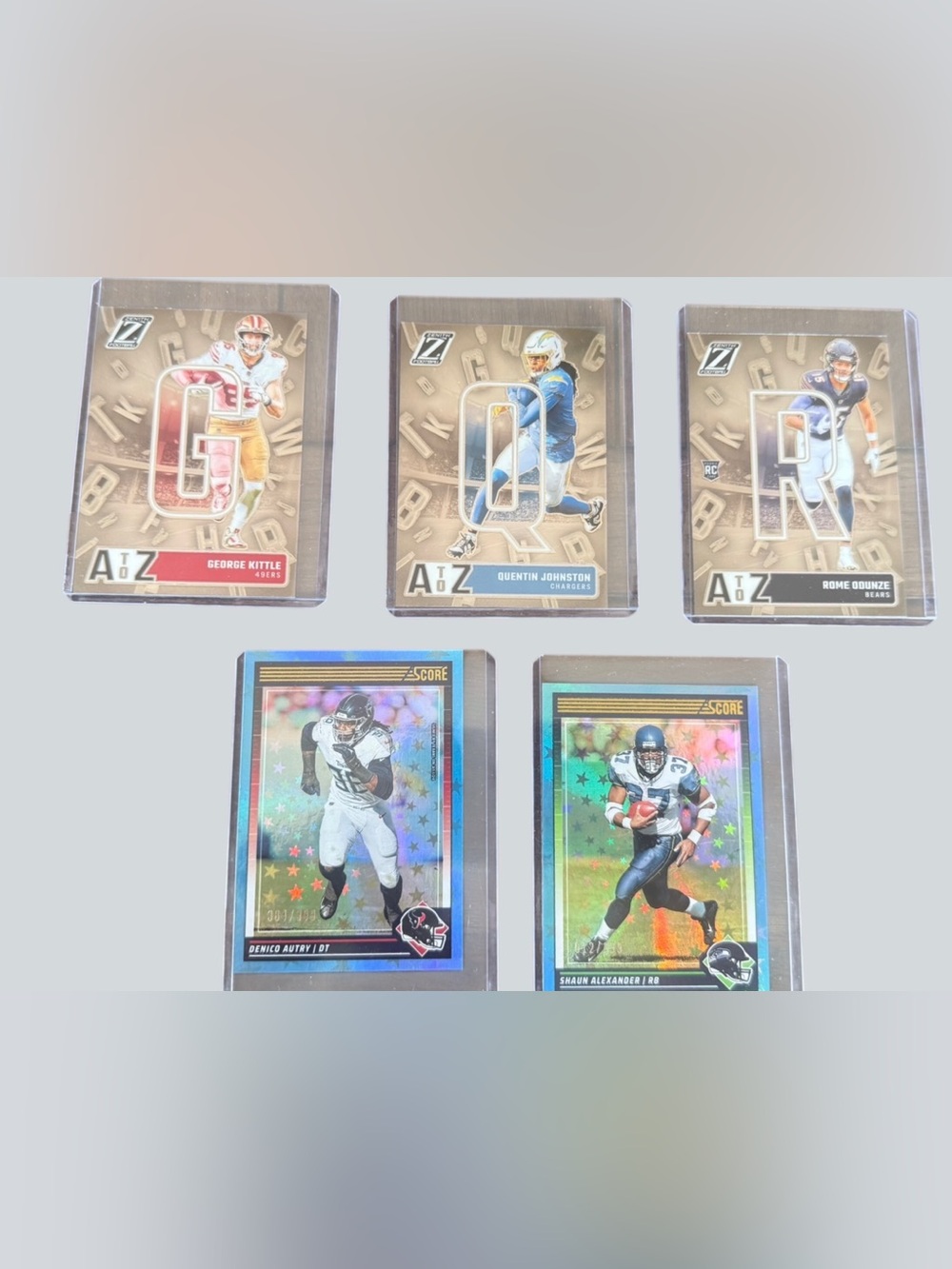 2024 Panini Zenith A-to-Z & Score Stars Numbered /399 5-Card Football Lot